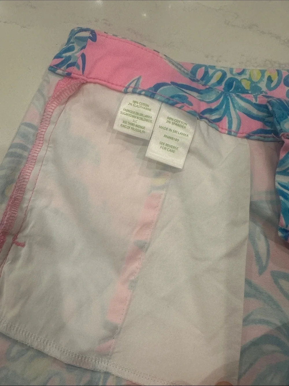 Lilly Pulitzer Buttercup stretch shorts in Pelican Pink Beat the heat pineapples